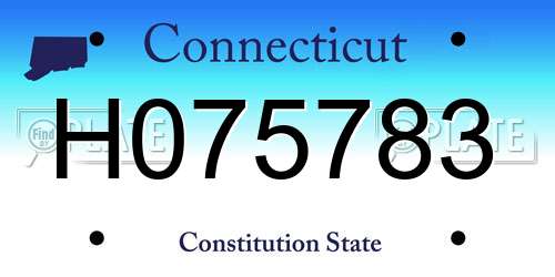 H075783 Connecticut License Plate