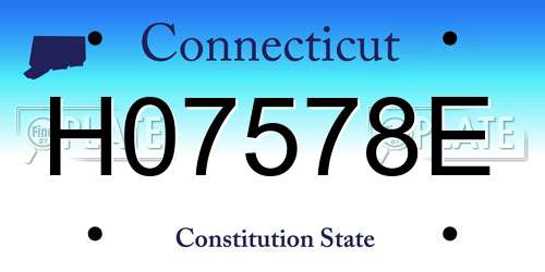 H07578E Connecticut License Plate