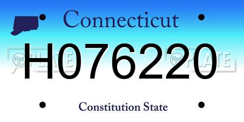 H076220 Connecticut License Plate
