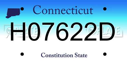 H07622D Connecticut License Plate