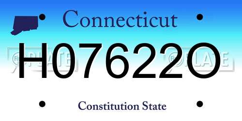 H07622O Connecticut License Plate
