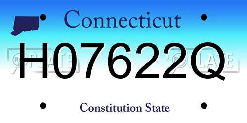 H07622Q Connecticut License Plate