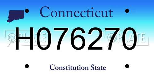 H076270 Connecticut License Plate