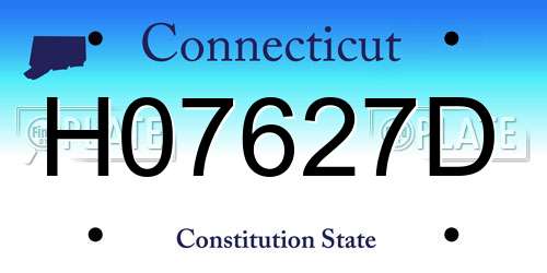 H07627D Connecticut License Plate