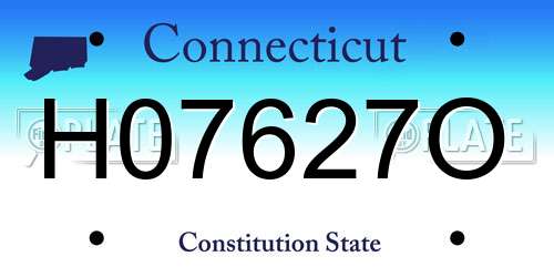 H07627O Connecticut License Plate
