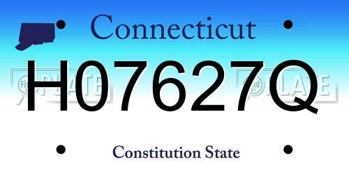 H07627Q Connecticut License Plate