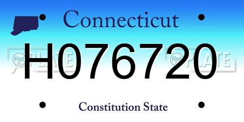 H076720 Connecticut License Plate