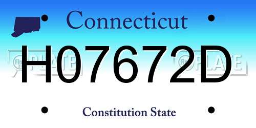 H07672D Connecticut License Plate