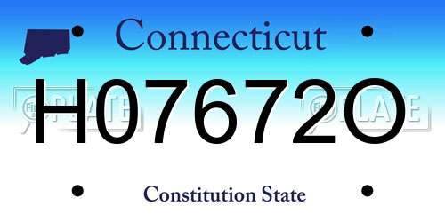 H07672O Connecticut License Plate