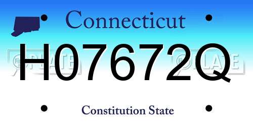 H07672Q Connecticut License Plate