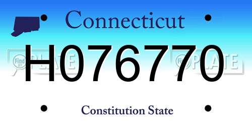 H076770 Connecticut License Plate
