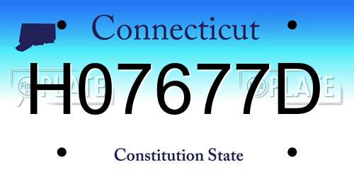 H07677D Connecticut License Plate