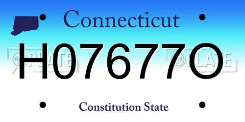 H07677O Connecticut License Plate