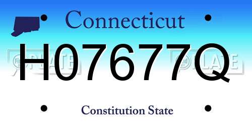 H07677Q Connecticut License Plate