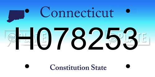 H078253 Connecticut License Plate