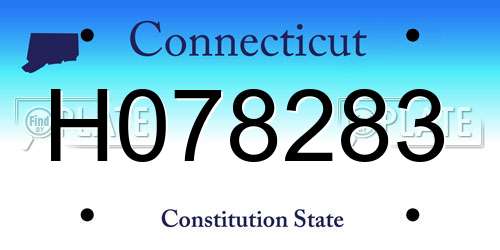 H078283 Connecticut License Plate