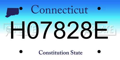 H07828E Connecticut License Plate