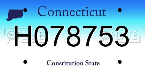 H078753 Connecticut License Plate
