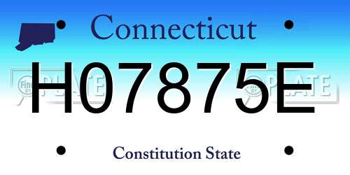 H07875E Connecticut License Plate