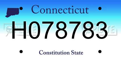 H078783 Connecticut License Plate