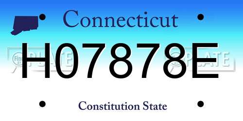 H07878E Connecticut License Plate