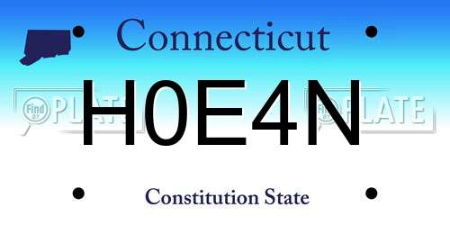 H0E4N Connecticut License Plate