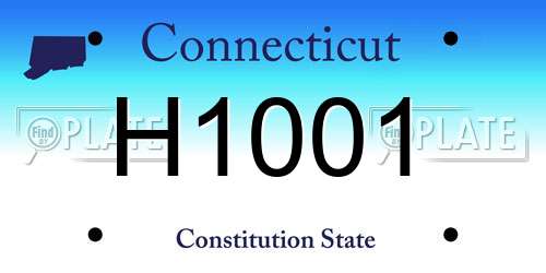 H1001 Connecticut License Plate