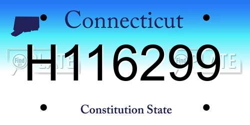 H116299 Connecticut License Plate