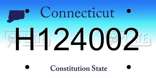 H124002 Connecticut License Plate