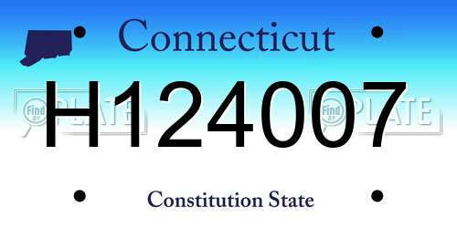 H124007 Connecticut License Plate