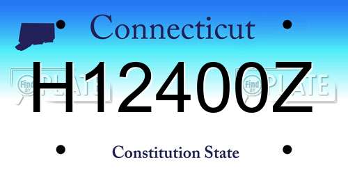 H12400Z Connecticut License Plate