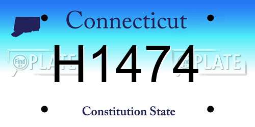 H1474 Connecticut License Plate