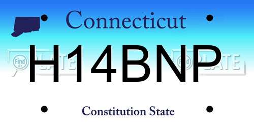 H14BNP Connecticut License Plate