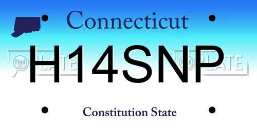 H14SNP Connecticut License Plate