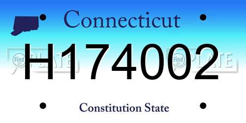 H174002 Connecticut License Plate