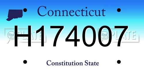 H174007 Connecticut License Plate