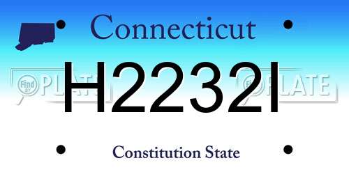 H2232I Connecticut License Plate