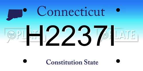 H2237I Connecticut License Plate