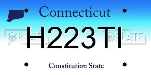 H223TI Connecticut License Plate