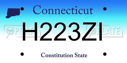 H223ZI Connecticut License Plate