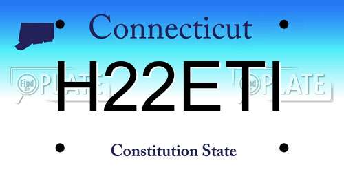 H22ETI Connecticut License Plate