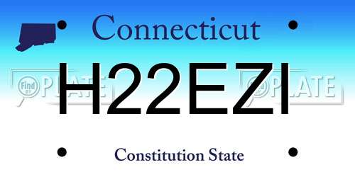 H22EZI Connecticut License Plate