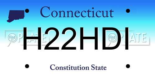 H22HDI Connecticut License Plate