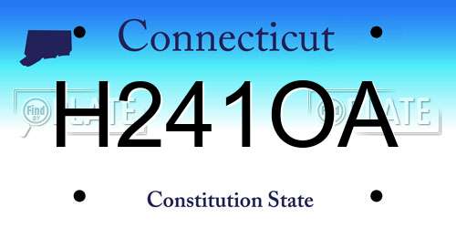 H241OA Connecticut License Plate