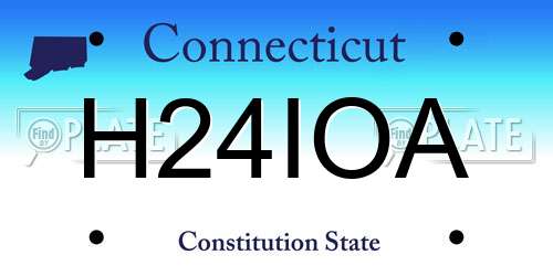 H24IOA Connecticut License Plate