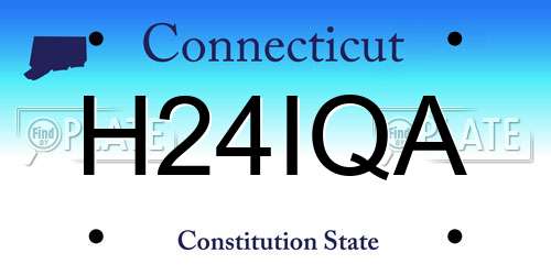 H24IQA Connecticut License Plate