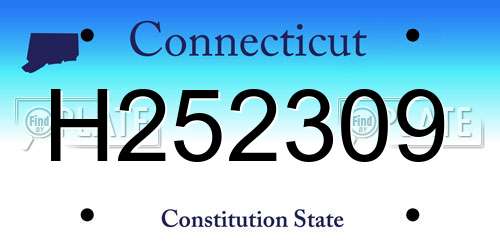 H252309 Connecticut License Plate