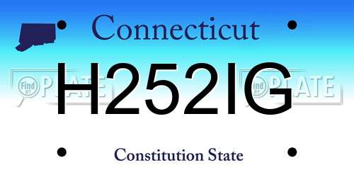 H252IG Connecticut License Plate