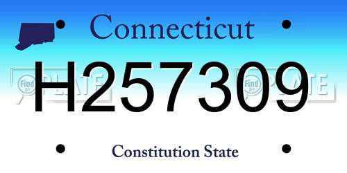H257309 Connecticut License Plate