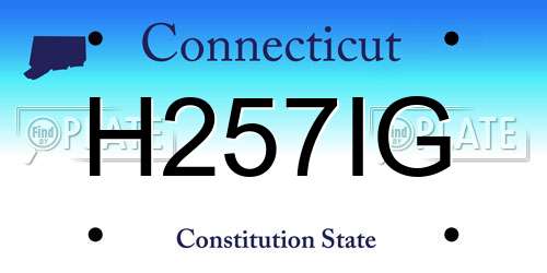 H257IG Connecticut License Plate